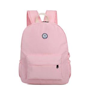 China simple nylon pink backpack with laptop bags side water pockets for sale