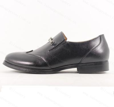 China Black Full Grain Leather Sweat-absorbent School Shoes / Buckskin Shoes for sale