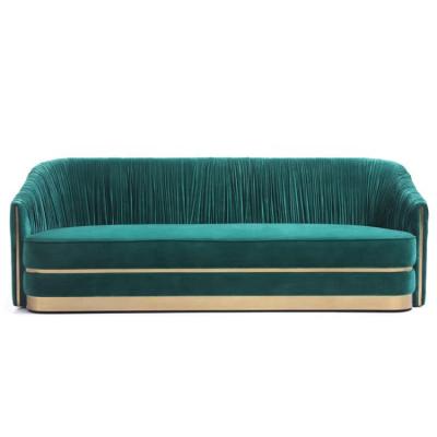 China Modern Blue Green Velvet Antique Chesterfield Velvet Adorned Hotel Or Home Room Sofa for sale