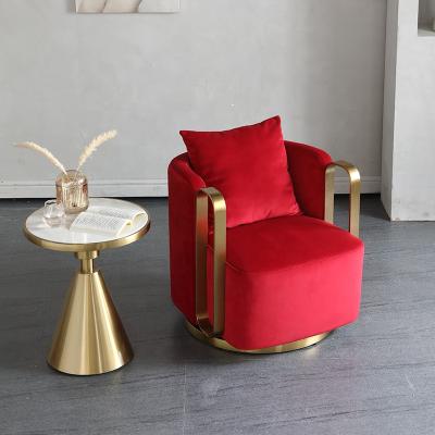 China Removable Velvet Fabric Frame Stainless Steel Armchair Furniture Living Room Cover Single Leisure Accent Chair for sale