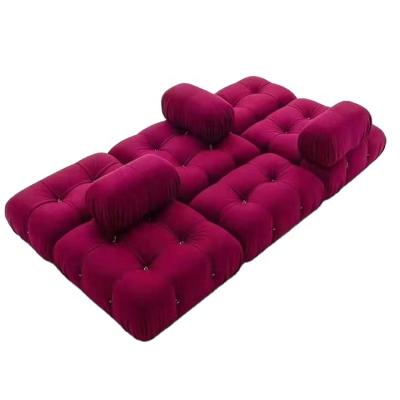 China Sectional Sofa (Other) Sofa Set Furniture Living Room Tufed Modern Home Italian Luxury Adjustable Velvet Button Sectional Sofa (Other) for sale