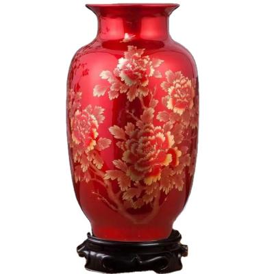 China Contemporary wholesale antique design luxury tall ceramic flower vase for home decor for sale