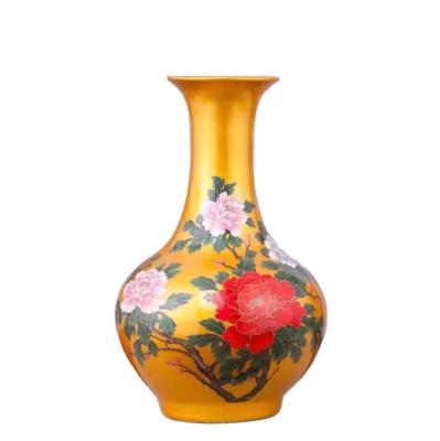 China Large Capacity Contemporary Chinese Luxury Multi Function Decoration Ceramic Floor Vase for sale