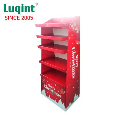 China 5 Shelves Pop Up Customized Free Standing Retail Store Paper Display Racks Corrugated Paper Display Box 3021110809 for sale