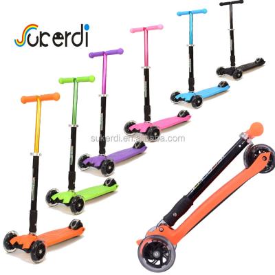 China 2016 new mini pu kids kick scooter purple 4 wheeled 120mm wheel china foldable scooter for sale