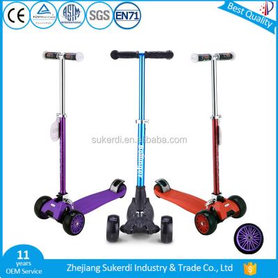 China High Rebound PU Wheels Sukerdi Chinese Brands Kids Scooter Customizable Tilt And Turn Tri Wheel Trike Scooter For Kid 5+ for sale