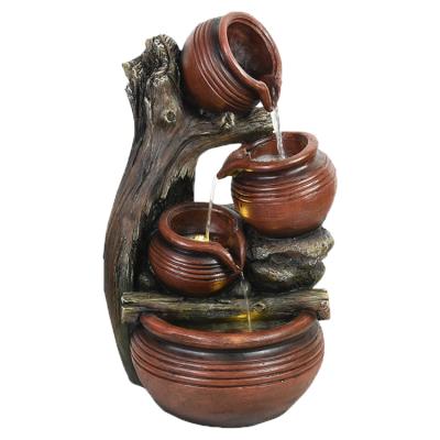 China Indoor Outdoor Indoor Garden Wall Waterfall Fountain Brunnen Country Resin Water Autumn Glass Fountain-decorative fountain modell for sale