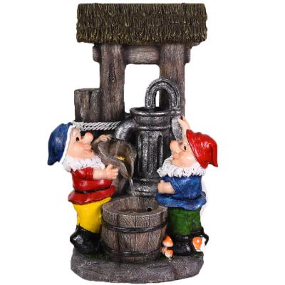 China Country Garden Water Fountain Outdoor Resin Solar Fountain Led Polyresin Fountains Wall Decor Indoor Waterfalls for sale