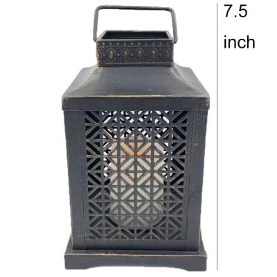 China Decorative Business Gift Metal Garden Lantern And Metal Lantern With Led Candle for sale