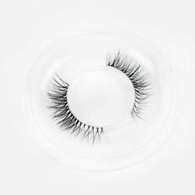 China NL-14 3d 7MM Long Eyelashes NL-14 Mink Tape Clear Style Invisible Strip 3D 100% Real Natural Short Thin Mink Lashes Lashes for sale