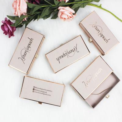 China B727 Drawer Eyelash Drawer Boxes Delicate Custom Logo Empty Rose Gold Rose Gold Hot Stamping Box For Eyelashes for sale