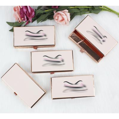 China Delicate lasheswholesale B704 seller luxury eyelash packaging empty rose gold stamping drawer lash box for sale