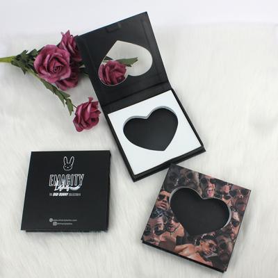 China Wholesale Delicate B573 Make Your Own Eyelash Box Custom Logo Empty Black Heart Shaped Lashes Packaging Box for sale