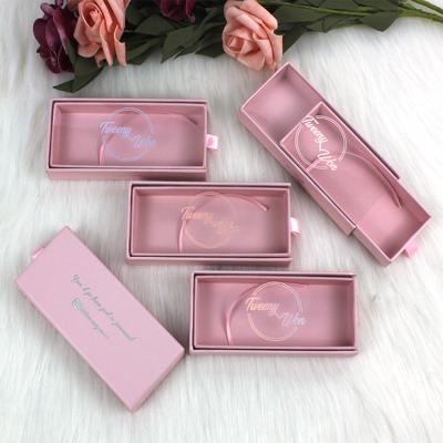 China Custom Logo B667 Empty Pink Transparent PVC Drawer Eyelash Packaging Box Private Label Custom Sensitive for sale