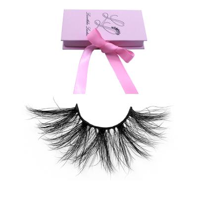 China Double 3D Layered K2 Hitomi Mink 3d Eyelashes Real 25mm Fluffy 3D Mink Eyelashes Hot Selling Handmade Suppliers for sale