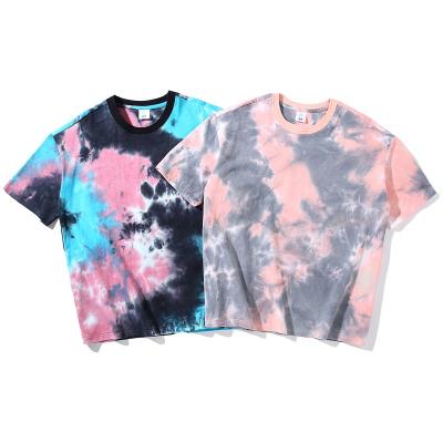 China Anti-wrinkle OEM Men's 100%cotton 230gsm Abstract Unisex Streetwear Tie Dye T-shirt for sale