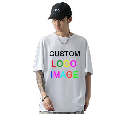 China 100% Cotton T-shirt Manufacturer Custom Logo Men's Size T-shirts Printing Machine DTG Printer Drop Shoulder T-shirt More Breathable for sale