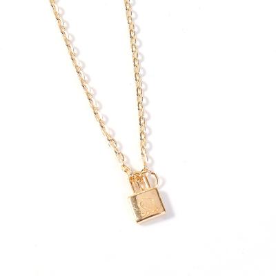 China 2021 Superstarer FASHIONABLE New Arrival Unique Design Gold Fashion Ladies Lock Bamboo Necklace Link for sale