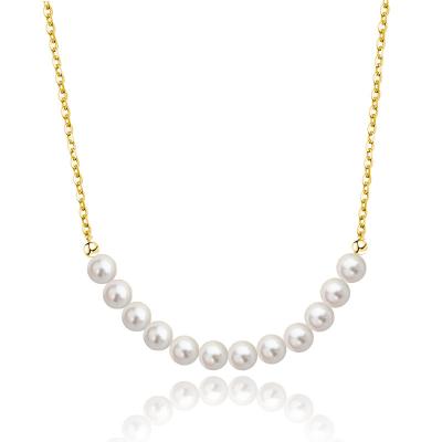 China TRENDY Silver Baroque Necklace 925 Shell Pearl Clavicle Chain for sale