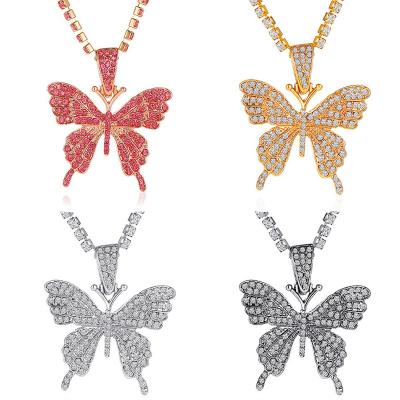 China New design factory hot buy FASHIONABLE spot luxury alloy butterfly necklace for women for sale