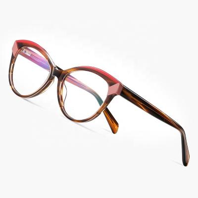 China For Reading Glasses 2023 Newest Acetate Material Vintage Eyewear Optical Glasses Frame Multi Colors Handmade Round Optical Frames Unisex for sale