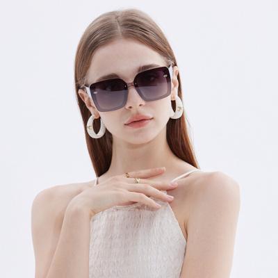 China Fashion Sunglasses 2023 Popular Designed Thick Temple With Lettering  Purple Gradient Square Frame for Travel Party Shopping Seaside uv4 for sale