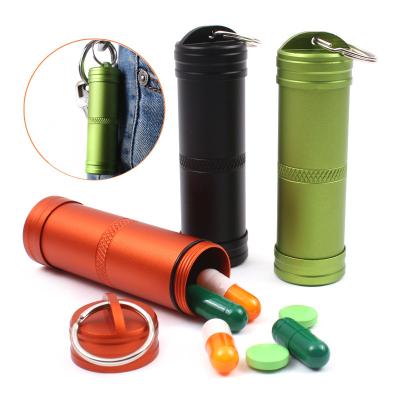 China Waterproof Seal Pill Crates Emergency Medicine Storage Bottles Tank Container Aluminum Jar for sale