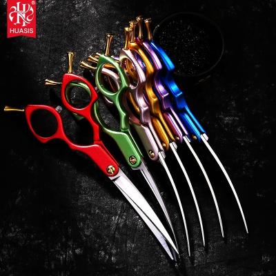 China 2021 Viable Hot Selling Ultralight Aluminum Color Handle Pet Grooming Scissors for sale