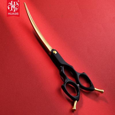 China Best Viable AR-JHQ Colored Dog Curved Sharp Hair Scissors Pet Grooming Scissors for sale