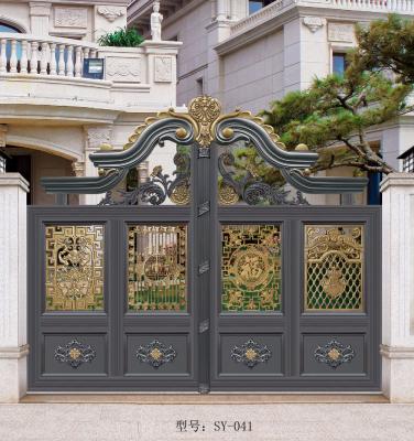 China Electric side opening aluminum gate base track yard gate villa gate contemporary aluminum art security gate for sale