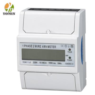 China PC (Poly Carbonate) Home Use Single Phase Din Rail Electric Power Smart Analog KWH For Metering Digital / Electric Energy Meter / Kilo Watt Hour Meter for sale