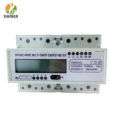 China KWH 3 Phase Rail M-Bus PC Din Active And Reactive Infrared Energy Meter With CT for sale