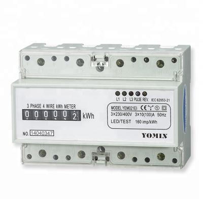 China PC Din Rail 7p Three Phase Counter Display KWH Electric Watt Meter (Poly Carbonate) for sale