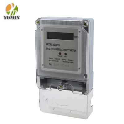 China PC Factory Single Phase Digital Electronic Watt-Hour Energy Meter (Poly Carbonate) YEM313DS for sale