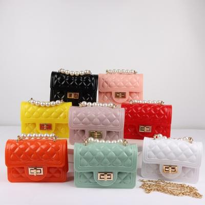 China Free Sample Price PVC Cute Colorful Fashion Jelly Ladies Purses And Handbags PVC Jelly Bags Wholesale Cheapest For Women for sale