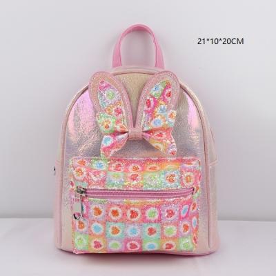 China 2021 wholesale fashion high quality anti-theft colorful bow butterfly kids cut school bags sparkle young girls shiny sequin backpacks for sale