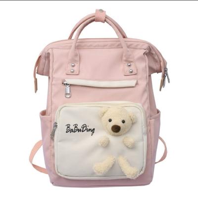 China Wholesale Fashion Large Capacity Teddy Bear Backpack Lightweight Nylon Cute Solid Children Anti-theft School Bags Girls Handbag for sale