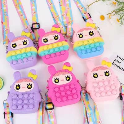 China New Hot Sale Wholesale High Quality Cute Cartoon Rabbit Ladies Silicone Pop Purse Women Handbags Shoulder Bag Messenger Girls Kids Bags for sale