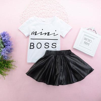 China GD076A Breathable Party Wear Kids Clothing T-shirt Skirt Dresses Set For Kids for sale