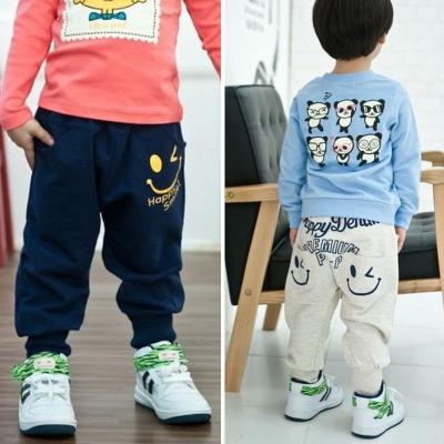 China Anti-pilling GL079 factory wholesale 2-8Tchildren wear smile boy pants pants for sale