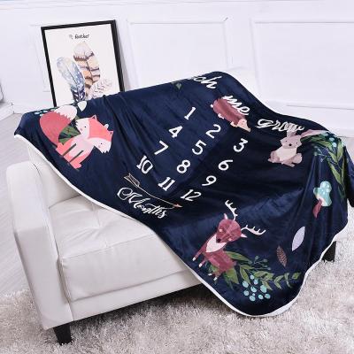 China Full Sleeve CR053A 100% Cotton Baby Organic Monthly Navy Fox Animal Nightgowns Gift Sets Wraps Knit Cover For Sleeping for sale