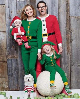 China Red Christmas family clothes GG182 GG183 and green color Christmas pajamas family baby Christmas jumpsuit clothes for sale