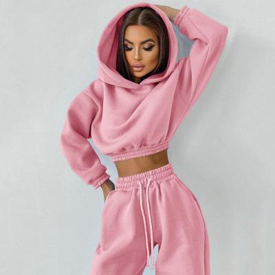 China 2021 Autumn Women Winter Joggers Pullover Viable Sweatshirt Clothes Sweatpants And Hoodie Set Clothing Sweat Suits Pants Two Piece Sets for sale