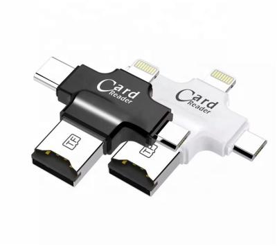 China Flash USB Stick Drive SD Card Reader Mini Magnetic Stripe Card Reader 4in1 OTG USB with Memory Card for Micro IOS Type C for sale