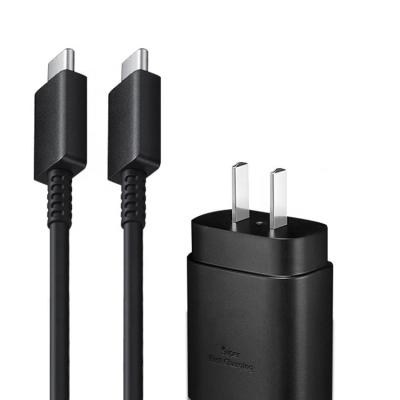 China Super Fast Charging Mobile Phone 25W USB Type C PD Fast Fast Charger for Samsung Note 10/Note 20/S21 with Type C to Type C Cable for sale