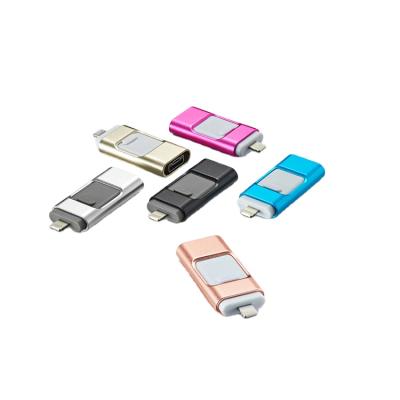 China Promotional Custom Usb Flash Drive Logo Printing 3 in 1 usb flash drive 8gb 16gb 32gb otg flashdrive for android pc for sale