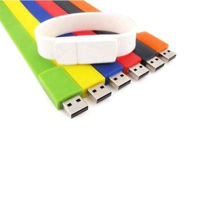 China Advertisement-Wholesale Promotional Slap Band Silicone Wristband PVC Wristband Silicone Gift USB Flash Drive for sale