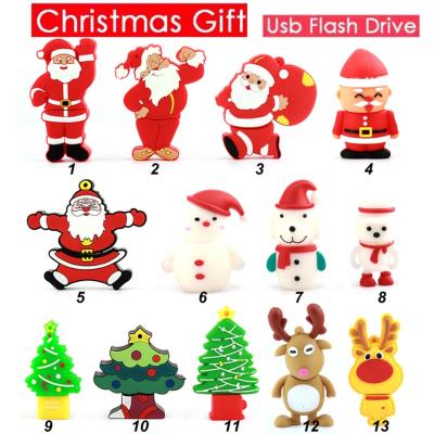 China Cute Pendrive 64GB 32GB / 16GB Silicone Flash Memory 2.0 Gift Silicone Christmas USB Drives for sale