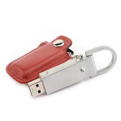 China Factory Supply Leather USB Flash Drive Custom LOGO Pendrive 128GB 64GB 32GB 16GB 8GB Custom LOGO for sale