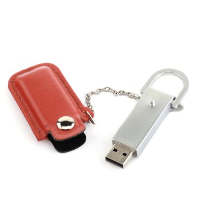 China Leather Leather USB Flash Drive 2GB/4GB/8GB/16GB USB 2.0 3.0 Pen Drive With Metal Grip for sale